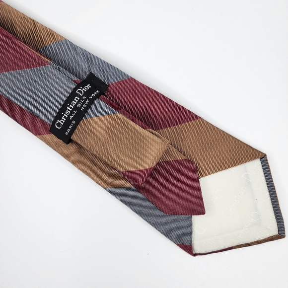 CHRISTIAN DIOR Thick Stripe SilkTie. - Picture 3 of 5
